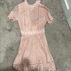 BB Dakota Pink Flutter Sleeve Sheath Dress